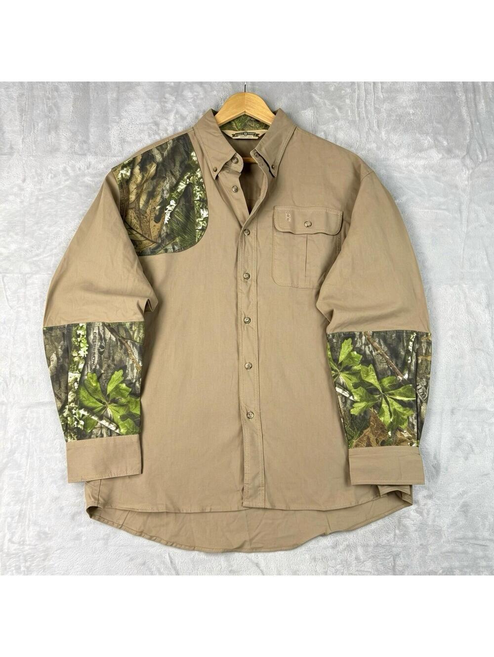 Bob Allen Camo Panel Hunting Shirt XL Button Up Outdoor Shooting Field Workwear